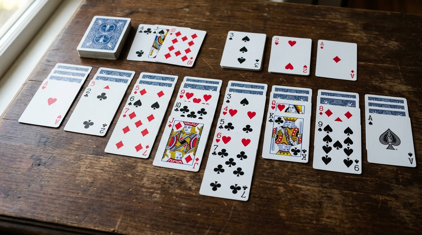 Classic solitaire rules illustration for Solitaired Solitaire